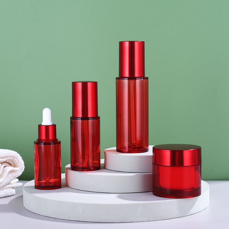 Manufacturer 100ml essence bottle transparent straight round PETG thick wall cosmetics set packaging material water lotion essence bottle