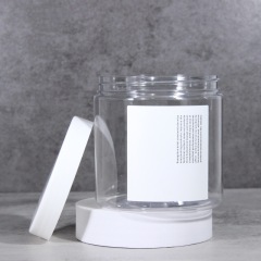 Transparent PET Plastic Straight Sided Wide Mouth Jar
