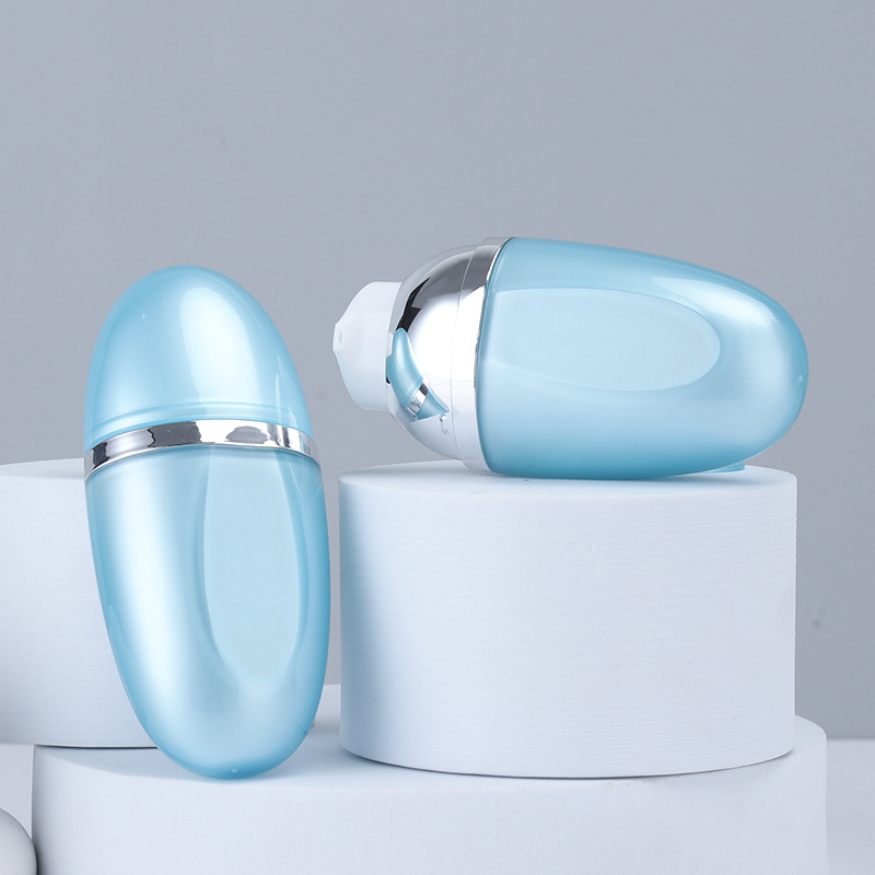 30ml sunscreen bottle Creative plastic cosmetic packaging double layer oval foundation isolation sunscreen bottle