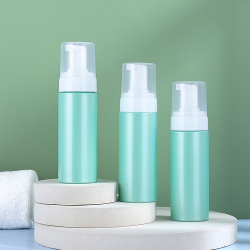 Green PET Plastic Cylinder Foam Soap Pump Bottle 150ml 5oz