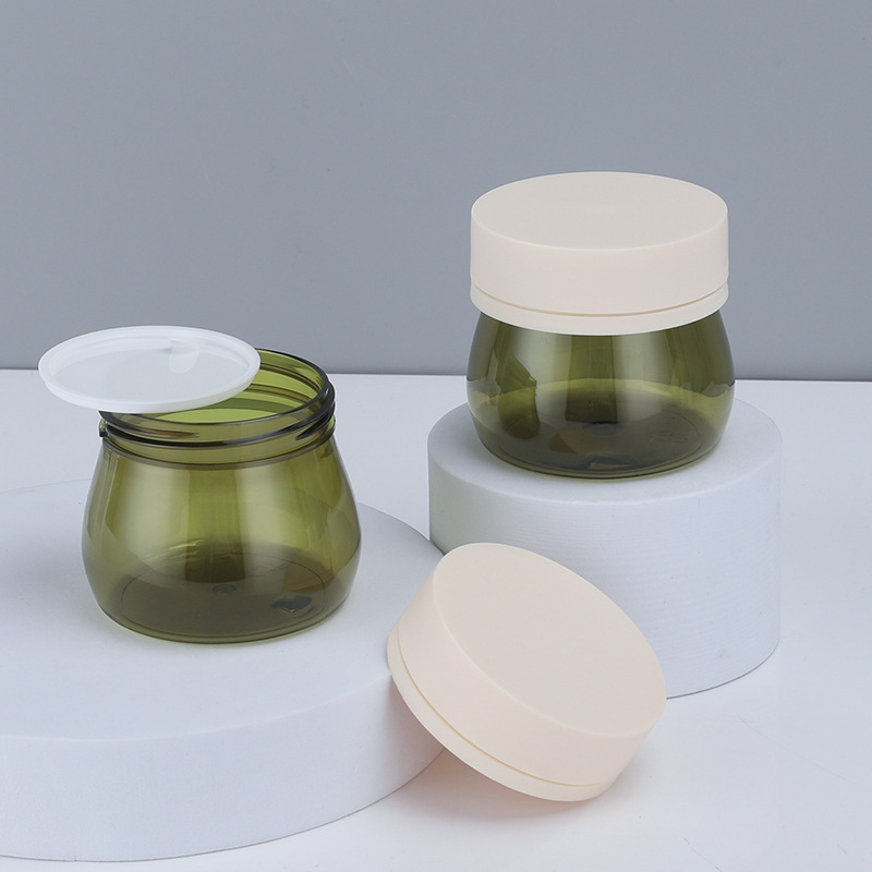 Manufacturer 160g cream bottle green creative plastic thickened cosmetic packaging material wide mouth packing cream cream bottle
