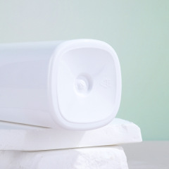 Manufacturer 600ml shampoo bottle white pressed plastic thickened wash and care packaging material square bathroom shampoo bottle