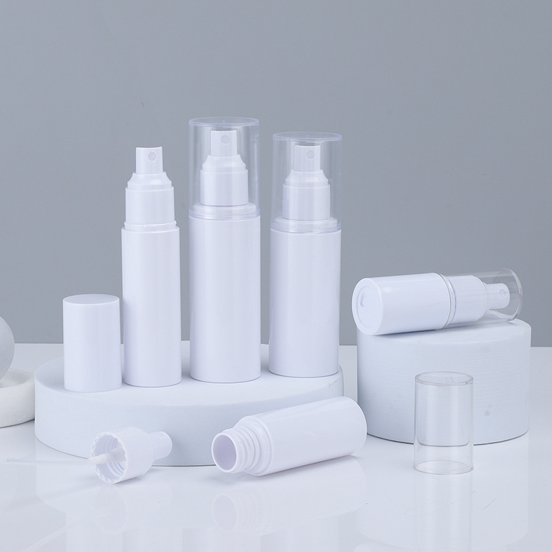 Spray bottle white card cover plastic skin care product packaging travel packaging lotion fine mist spray bottle