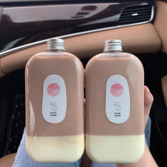 500ml machi bottle machi juice plastic bottle pet beverage bottle disposable milk tea bottle square