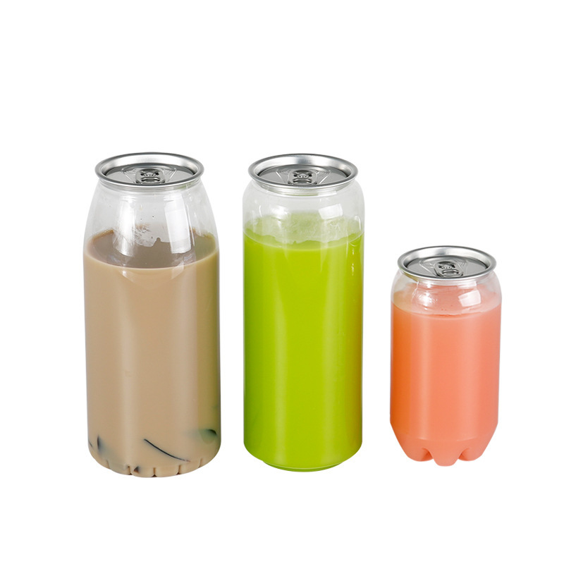 Manufacturers direct supply of transparent sealed milk tea bottles, cans, plastic food PET cans, beverage cans, disposable