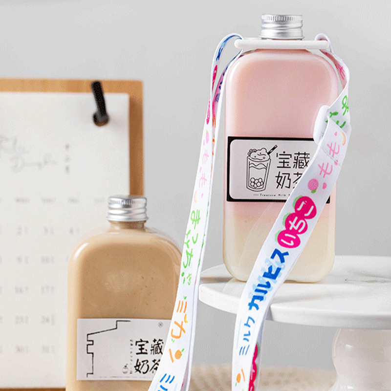 500ml machi bottle machi juice plastic bottle pet beverage bottle disposable milk tea bottle square