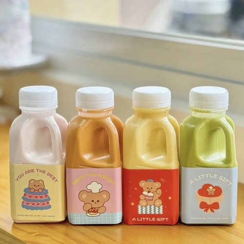 350ml milk bottle mini milk tea bucket high temperature resistant beverage juice yogurt Yangzhi Ganlu plastic bottle