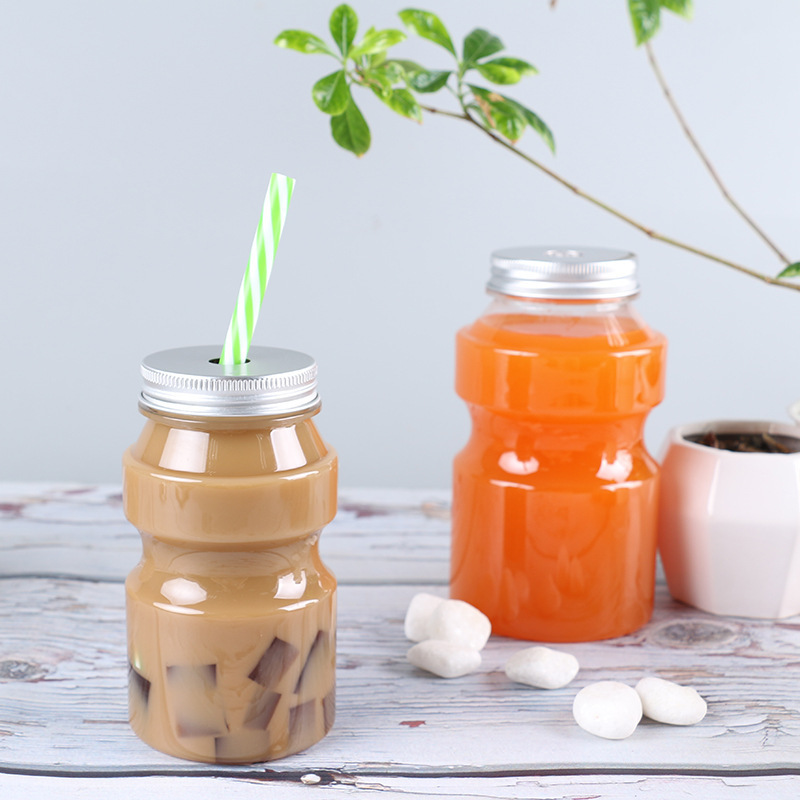 Large capacity happy plastic bottle summer drinking milk tea bottle disposable pet1000ml transparent high value