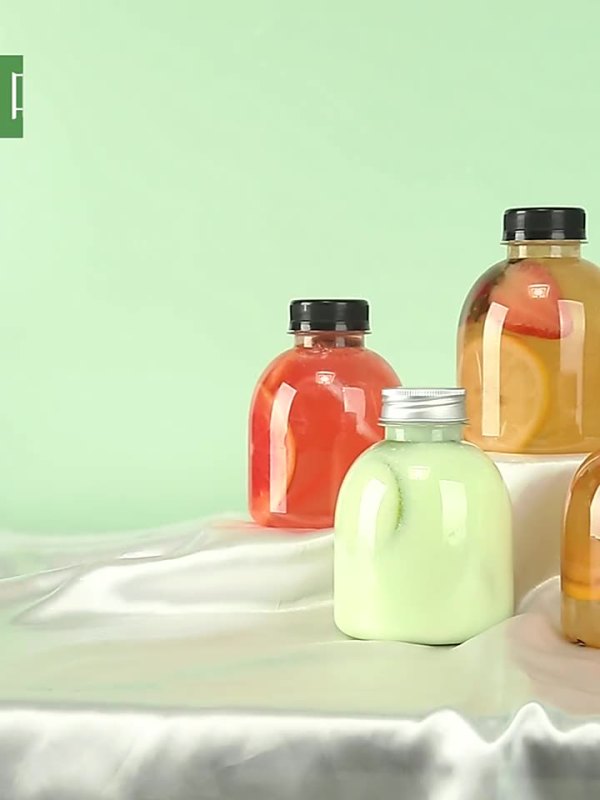 Internet celebrity milk tea bottle big belly bottle small capacity disposable 350ml juice beverage pet plastic bottle milk tea bucket manufacturer