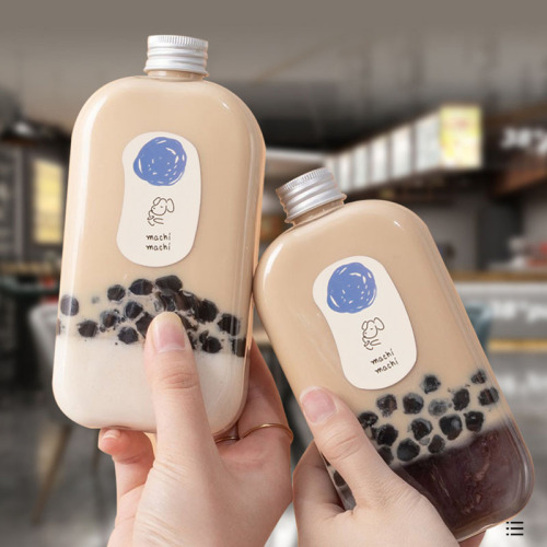 500ml machi bottle machi juice plastic bottle pet beverage bottle disposable milk tea bottle square