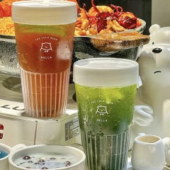 Disposable transparent plastic bottle pet bottle 600ml vertical stripe cup milk tea cup spot wholesale