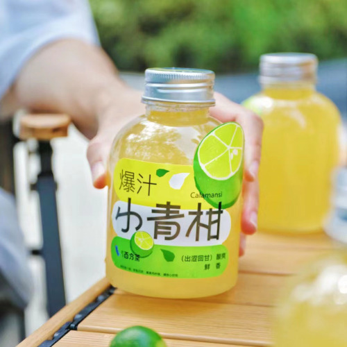Internet celebrity milk tea bottle big belly bottle small capacity disposable 350ml juice beverage pet plastic bottle milk tea bucket manufacturer