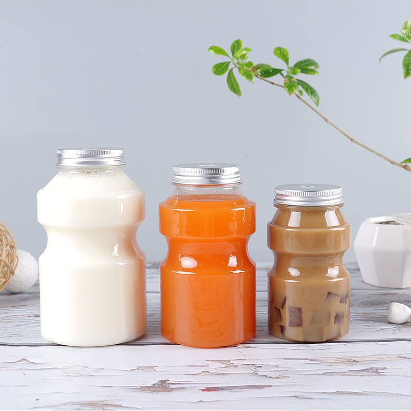 Large capacity happy plastic bottle summer drinking milk tea bottle disposable pet1000ml transparent high value