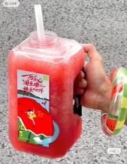 2200 square ton barrel watermelon barrel overlord tea bottle portable disposable pet large capacity water bottle transparent