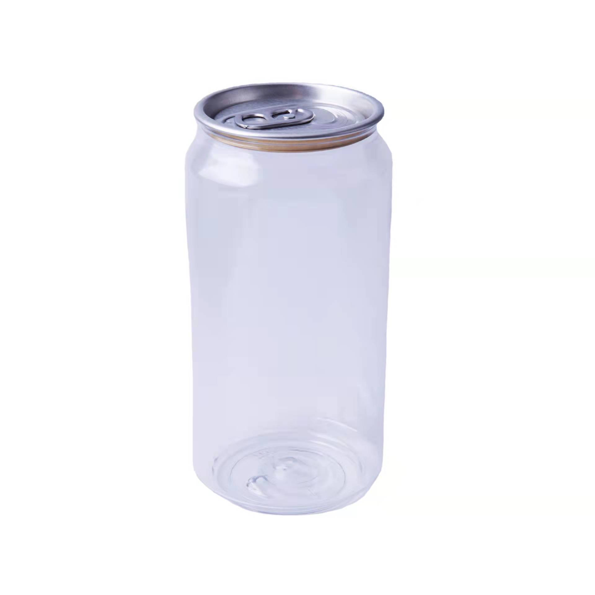 300ml transparent sealed slanted bottom milk tea bottle PET plastic jar food grade disposable sparkling water cans