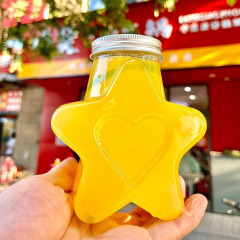 Star bottle 500ml transparent plastic bottle cold brew tea take-away bottle juice food bottle beverage bottle disposable milk tea