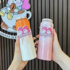 Juice milk tea bottle 500ml PET plastic bottle disposable transparent net red beverage bottle in stock
