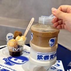 500ml take-away bottle mini milk tea bucket plastic bucket plastic bucket disposable bottle 650ml bottle pet