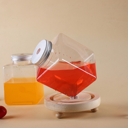PET square bottle juice plastic bucket bottle square bottle 500ml plastic bottle manufacturer genuine disposable beverage bottle