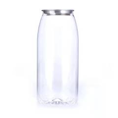 Can beverage bottle sealing plastic bottle 650ml creative disposable rotating sealed cans net red milk tea bottle