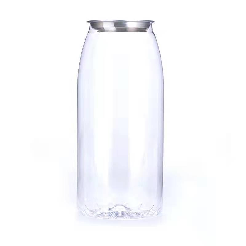 Can beverage bottle sealing plastic bottle 650ml creative disposable rotating sealed cans net red milk tea bottle