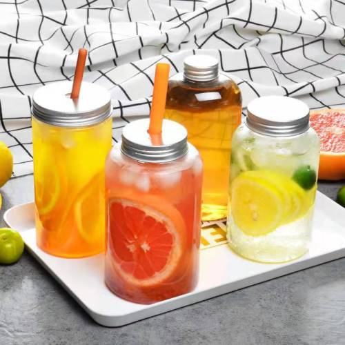 500ml large-caliber internet celebrity milk tea coffee beverage fresh juice package takeaway plastic PET round milk tea bottle