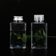 PET square bottle cold brew tea spot square beverage bottle juice bottle disposable 450ml plastic transparent cup