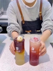 Juice milk tea bottle 500ml PET plastic bottle disposable transparent net red beverage bottle in stock