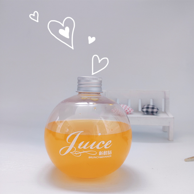 Spherical bottle disposable beverage watermelon bottle 500ml milk tea bottle cold brew tea pet bottle plastic bottle 200ml