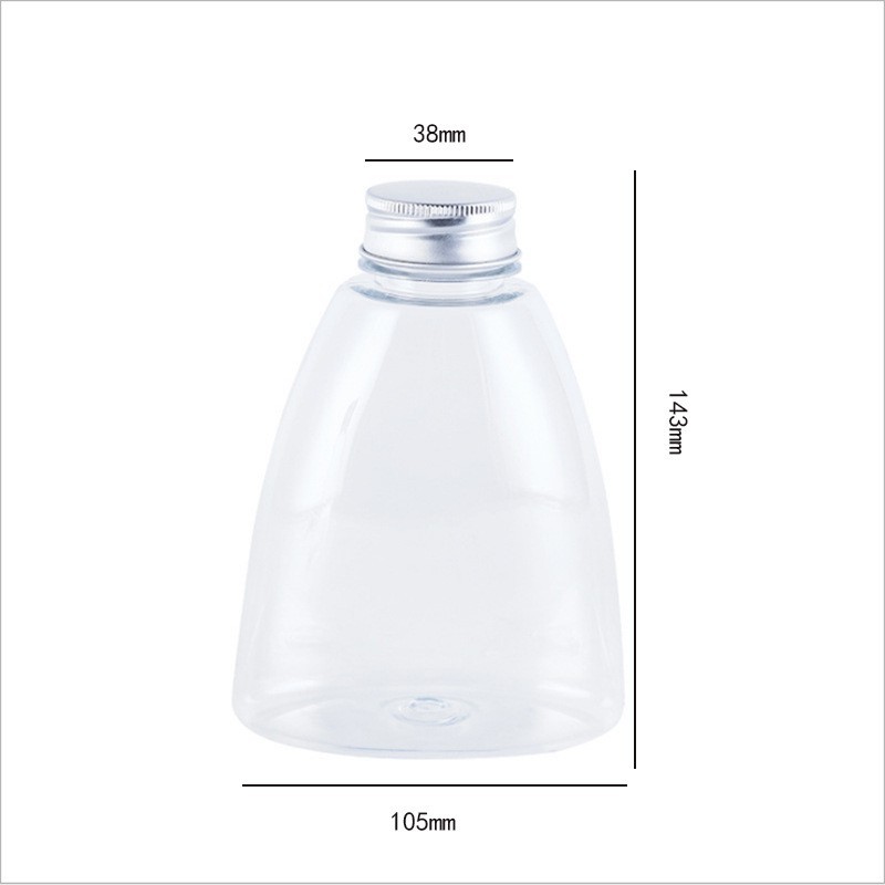 Triangular bottle 550ml cold brew tea takeaway bottle milk tea cup plastic juice bottle transparent pet bottle disposable beverage