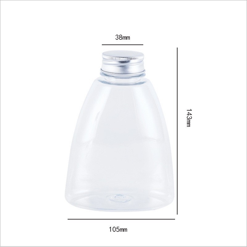 Triangular bottle 550ml cold brew tea takeaway bottle milk tea cup plastic juice bottle transparent pet bottle disposable beverage