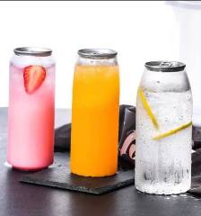 Can beverage bottle sealing plastic bottle 650ml creative disposable rotating sealed cans net red milk tea bottle