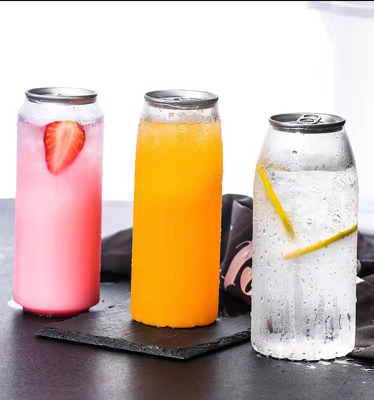 Can beverage bottle sealing plastic bottle 650ml creative disposable rotating sealed cans net red milk tea bottle