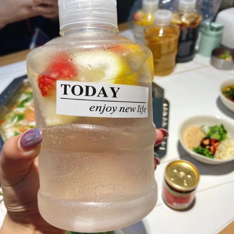 500ml take-away bottle mini milk tea bucket plastic bucket plastic bucket disposable bottle 650ml bottle pet