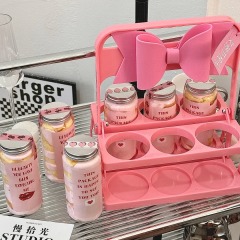 Juice milk tea bottle 500ml PET plastic bottle disposable transparent net red beverage bottle in stock