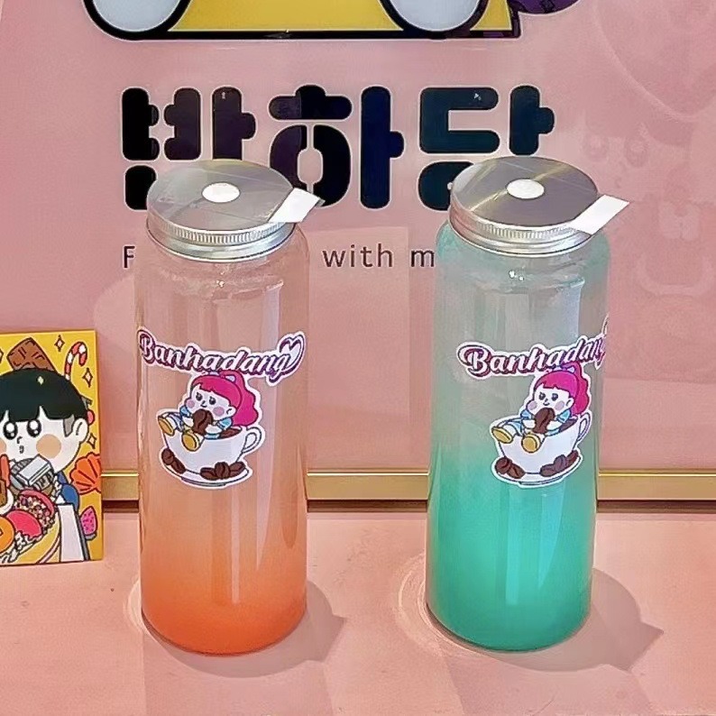 Juice milk tea bottle 500ml PET plastic bottle disposable transparent net red beverage bottle in stock