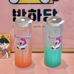 Juice milk tea bottle 500ml PET plastic bottle disposable transparent net red beverage bottle in stock