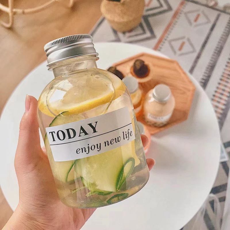 Internet celebrity milk tea bottle big belly bottle small capacity disposable 350ml juice beverage pet plastic bottle milk tea bucket manufacturer