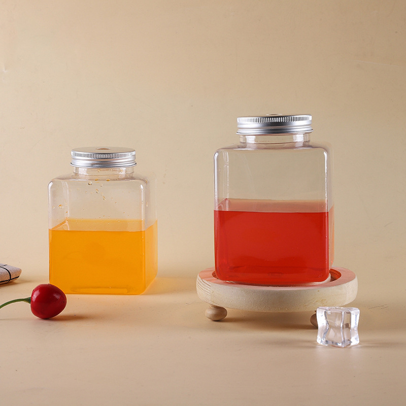 PET square bottle juice plastic bucket bottle square bottle 500ml plastic bottle manufacturer genuine disposable beverage bottle