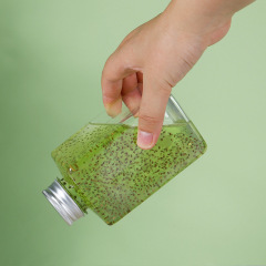PET square bottle cold brew tea spot square beverage bottle juice bottle disposable 450ml plastic transparent cup