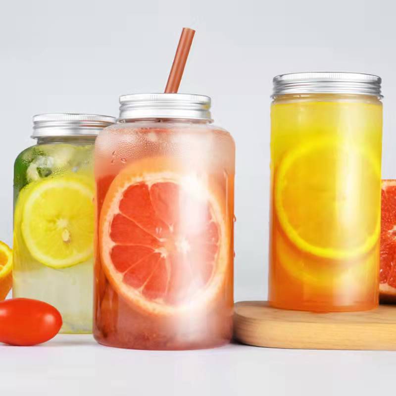 500ml large-caliber internet celebrity milk tea coffee beverage fresh juice package takeaway plastic PET round milk tea bottle