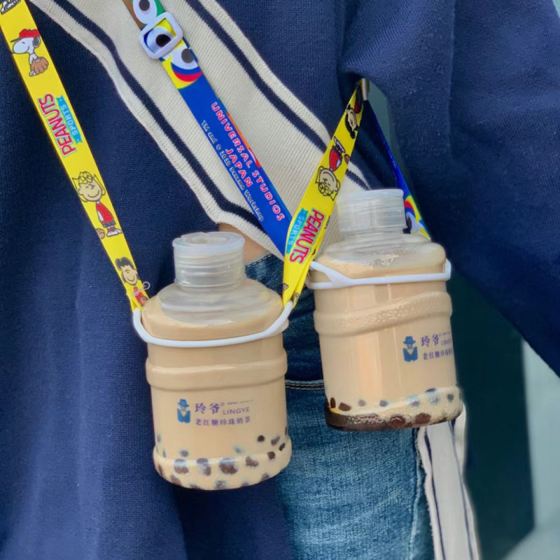 500ML mini milk tea bucket mini bottle juice milk tea beverage disposable high value bottle Christmas bucket