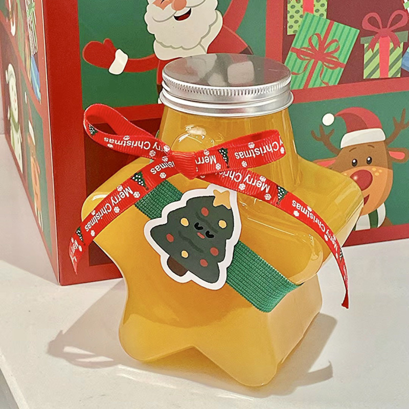 Star bottle 500ml transparent plastic bottle cold brew tea take-away bottle juice food bottle beverage bottle disposable milk tea