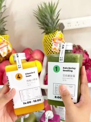 Creative 300ml flat square plastic bottle pet disposable transparent juice beverage bottle online red takeaway packaged milk tea cup