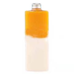 Wholesale high square bottle 500ml small diameter juice bottle aluminum cover milk tea bottle PET plastic bottle net red