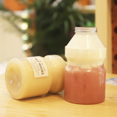 Large capacity happy plastic bottle summer drinking milk tea bottle disposable pet1000ml transparent high value
