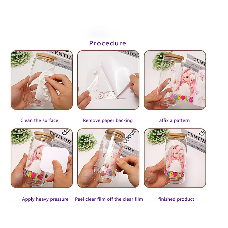 Hot-selling crystal cup stickers, uv dtf transfer stickers, tear-off cartoon logo waterproof label stickers, can be customized with drawings