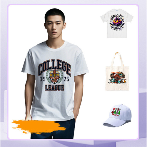 English letter printing personalized hot stamping clothing heat transfer white ink hot stamping sticker logo customization