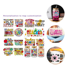 Hot-selling crystal cup stickers, uv dtf transfer stickers, tear-off cartoon logo waterproof label stickers, can be customized with drawings