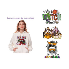 English letter printing personalized hot stamping clothing heat transfer white ink hot stamping sticker logo customization
